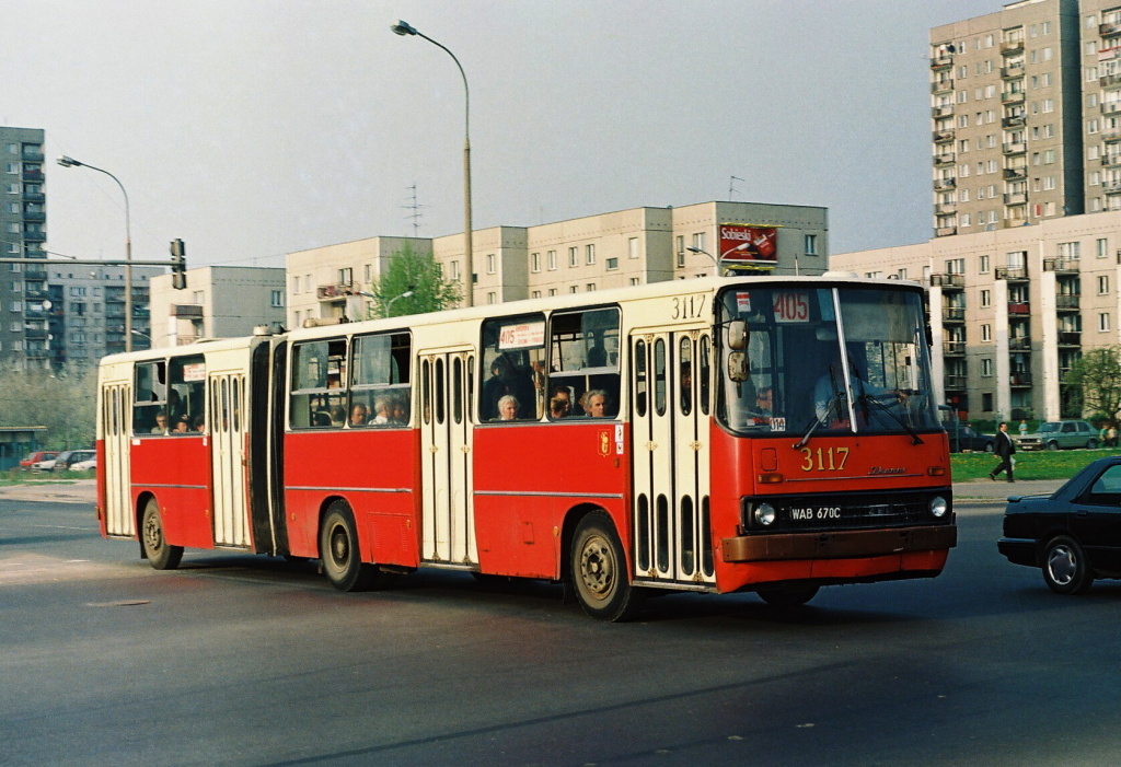 3117
Foto: Maciej Turkowski.
Wszelkie prawa zastrzeżone.
Słowa kluczowe: IK280 3117 405 ModzelewskiegoAlejaWilanowska 1994