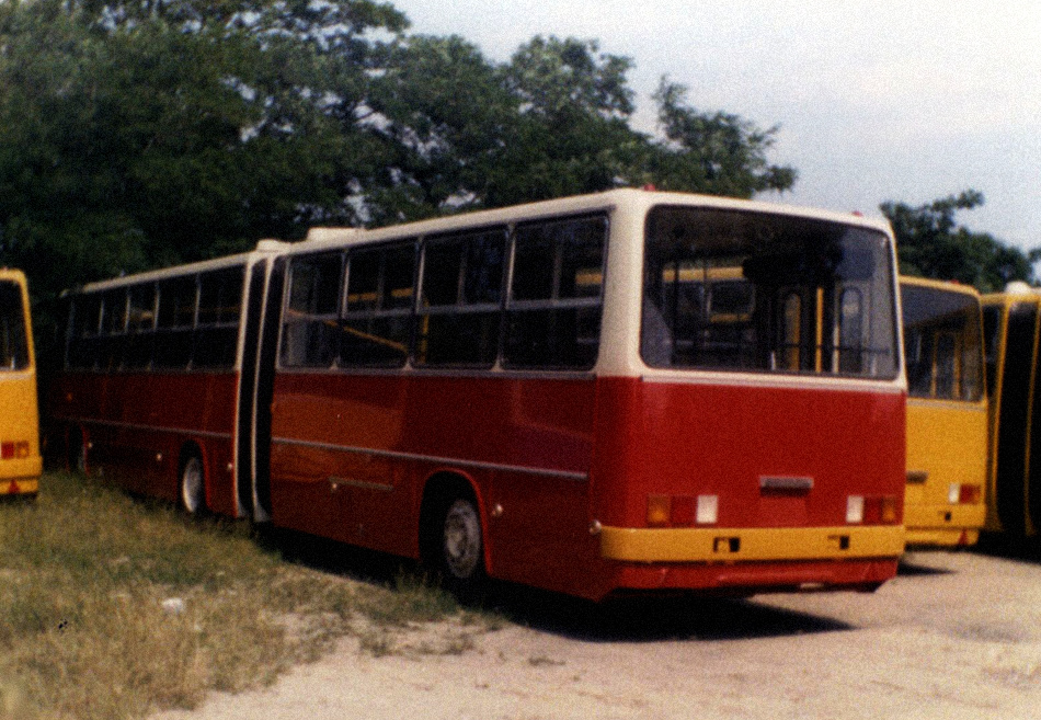 Ikarus 280
Ikarusy dla Warszawy nie zawsze mieściły się na betonowym placu fabrycznym.
Źródło: archiwum MZA.
Słowa kluczowe: Ik280 Węgry 1986