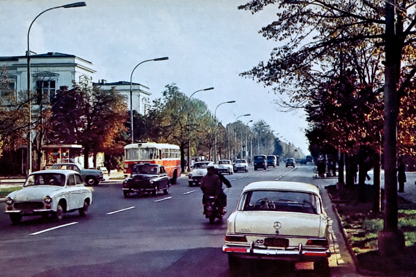 651
Osiołek jeszcze z pierwszej serii (wąski świetlik) wyjeżdża na trasę 338 z zajezdni Woronicza. Przed nim ostatnie tygodnie.
651: produkcja 1960, R8(Łazienkowska), R7, kasacja 16.11.1968.

Foto: Zbyszko Siemaszko.
Słowa kluczowe: IK620 338 AlejeUjazdowskieMatejki 1968