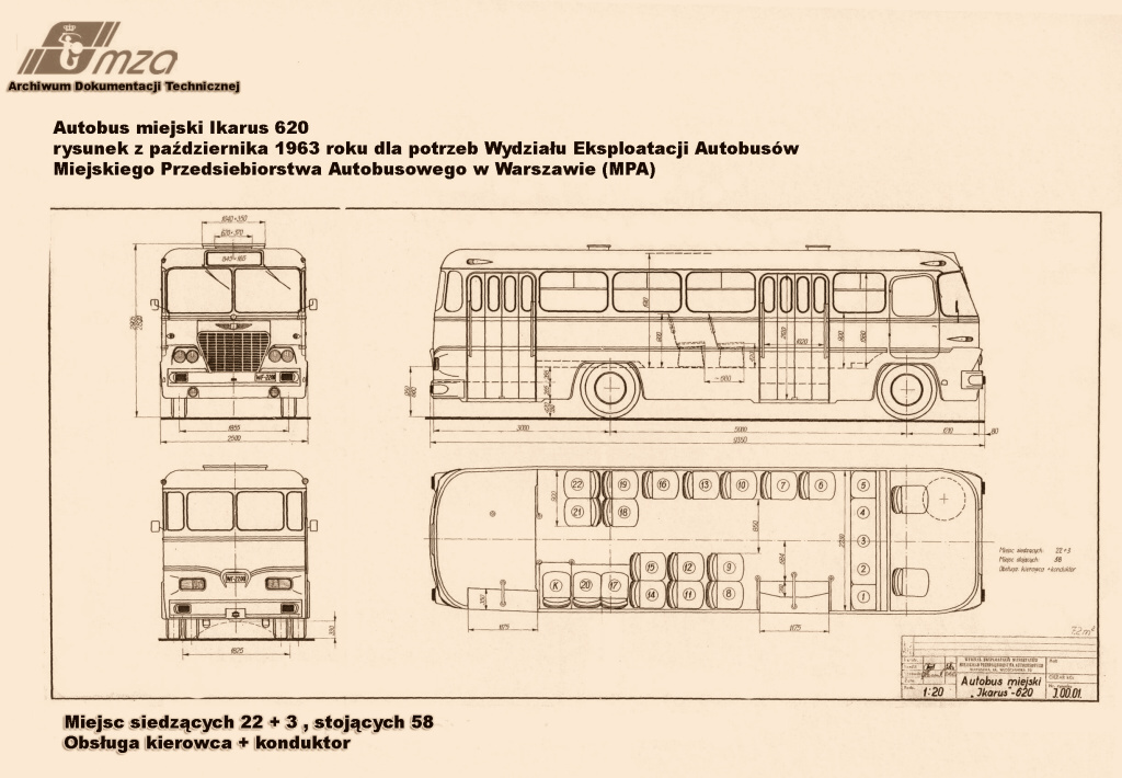 Ikarus620
One zastąpiły nieudane Mavagi.
Z archiwum MZA.
Słowa kluczowe: IK620 MPA 1963