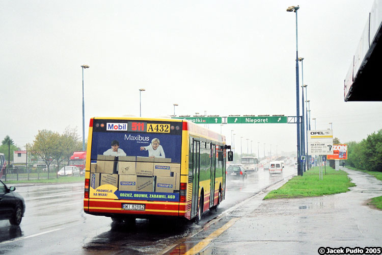 A432
Wówczas to był piękny, nowoczesny i nowiutki autobus.
Słowa kluczowe: NL223 A432 511 Modlińska 2005