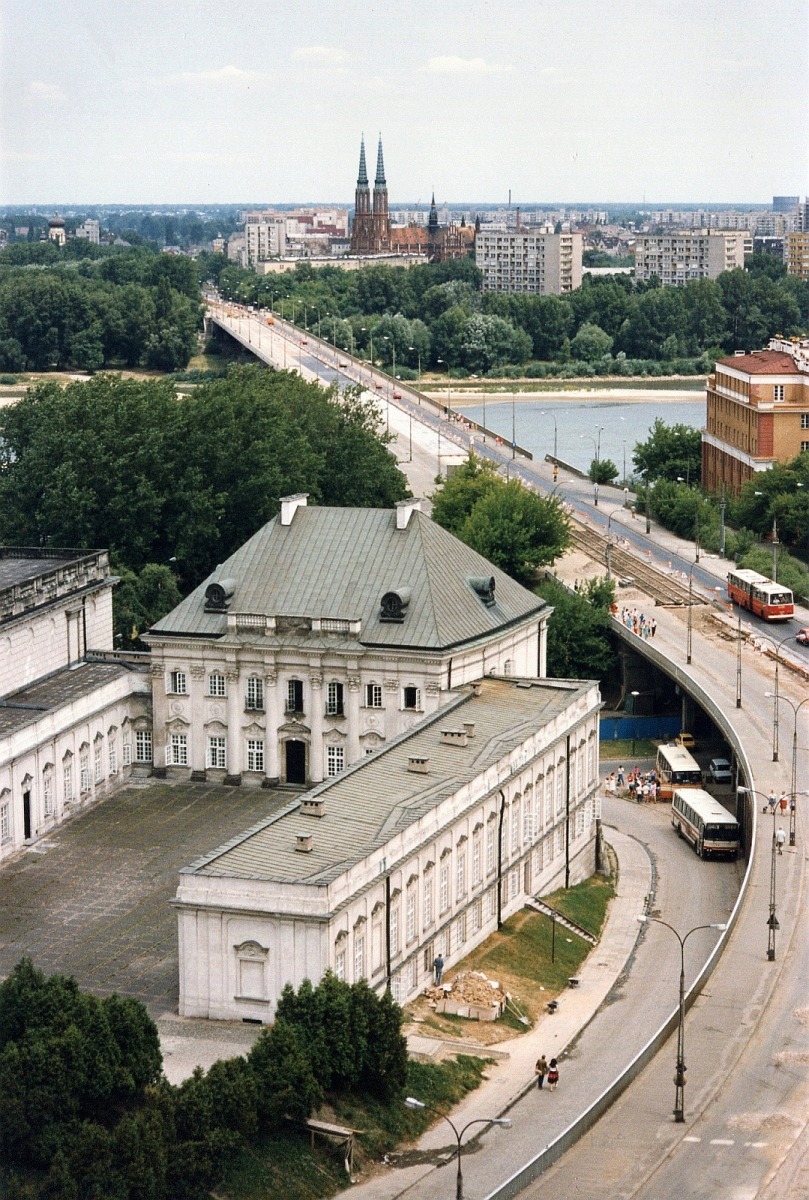 Pałac pod Blachą i Most Śląsko-Dąbrowski. Pocztówka. Data orientacyjna
