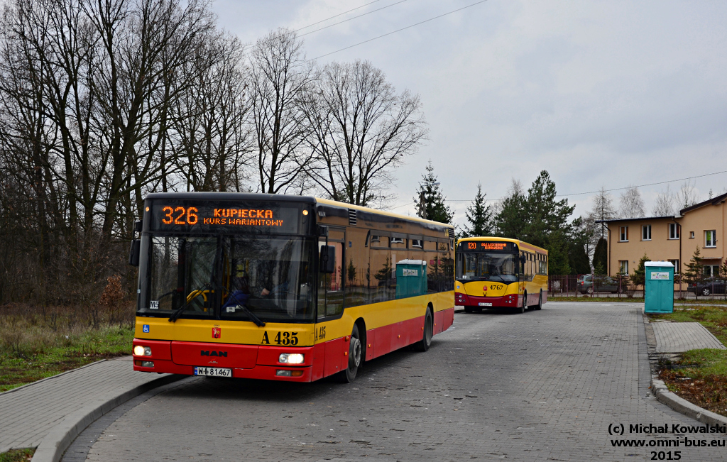 A435
MAN NL223 prod. 2003.

Od przedwczoraj, czyli od 16 listopada, linia 326 z Olesina nie trafia już na Żerań FSO, a zgodnie z wcześniejszymi planami ZTM - na Marymont, do metra. Jednak aby nie było zbyt dobrze, do metra dojeżdża tylko w szczycie. W międzyszczycie natomiast nie dojeżdża ani na Marymont ani nawet na Żerań FSO... Dojeżdża za to pod orientalno-polskie centrum handlowe na Kupieckiej. 

Te międzyszczytowe kursy określane są jako "wariantowe".

Pozdrowienia dla Lenki!
Słowa kluczowe: NL223 A435 326 Olesin