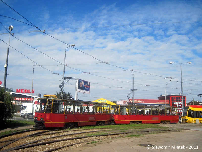 1436+1435 
Konstal 105Nf #1436+1435, prod. 1994, TW R-2 Praga

Witam wszystkich :) 
Słowa kluczowe: 105Nf 1436 1435 9 P+RAlejaKrakowska