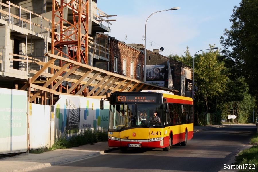 A143
W związku z remontem torowiska na skrzyżowaniu Elekcyjnej i Wolskiej i brakiem możliwości przejazdu tą drugą do ul. Redutowej 154 i 159 jeździły objazdem Ordona, Jana Kazimierza i Sowińskiego. 19.08 remont torowiska się zakończył i wszystko wróciło do normy.
Słowa kluczowe: Su12 A143 159 Sowińskiego