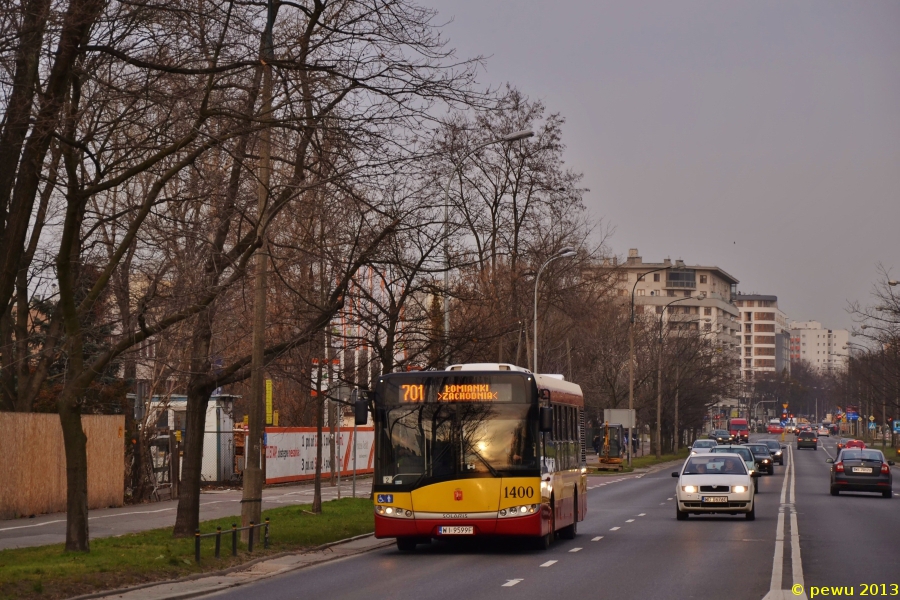 1400
Kolejna nowość, Kleszczowa od grudnia weszła na 701 w zamian za zlikwidowaną Redutową.
Słowa kluczowe: SU12 1400 701 Sokratesa