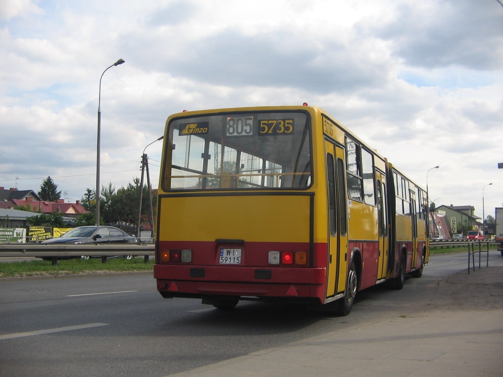 5735
Ikarus ze Stalowej pomyka z Marek do Warszawy :-)
Ikarus 280.70E
Rok Produkcji:1997
Kasacja: Marzec 2013
EDIT: 10.03.2013
Słowa kluczowe: IK280 5735 805 Marki