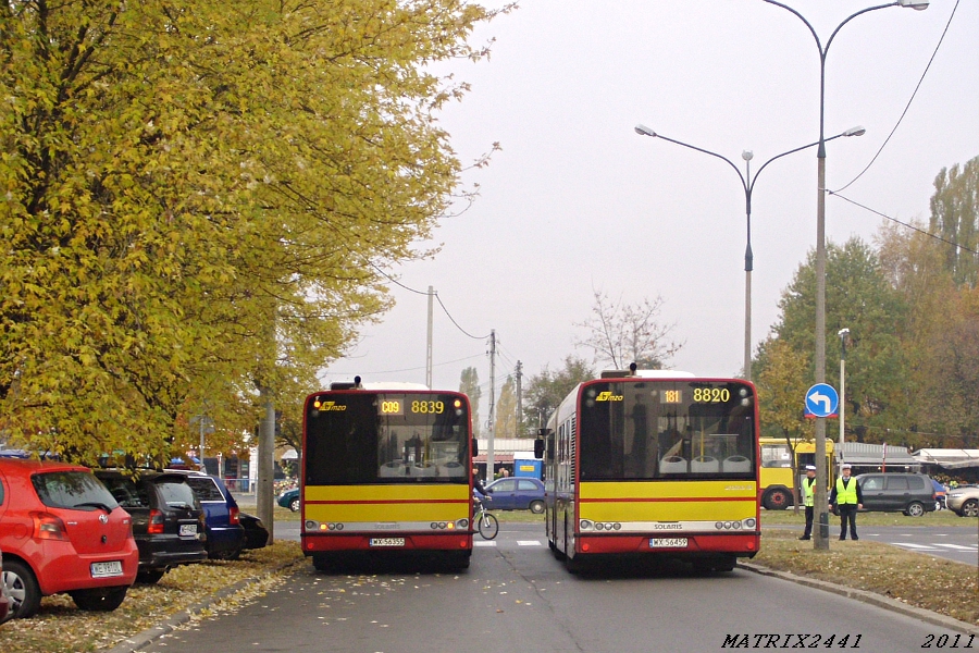 8839 8820
Solaris Urbino 18 prod. 2008

Tyłeczki dwóch braci Solarisów. Dwaj przedstawiciele mojej ulubionej dostawy Solarisów podczas obsługi dwóch linii.
Słowa kluczowe: SU18 8839 8820 C09 181 Palisadowa WS2011