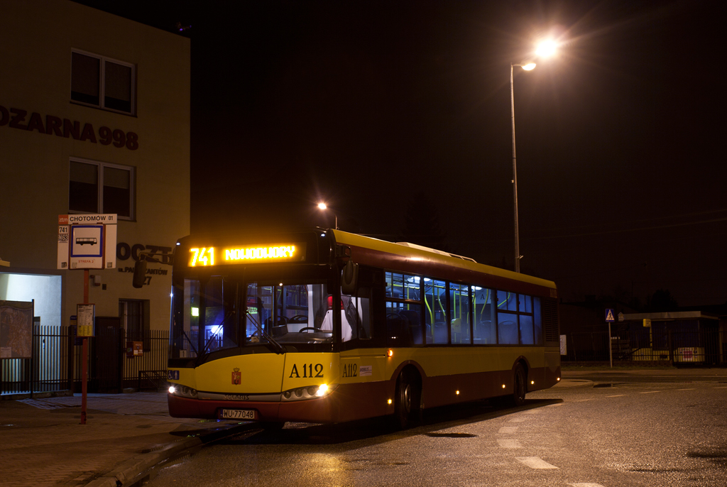 A112
Promocja w Chotomowie przed ostatnim kursem w kierunku Nowodworów. Pozdrowienia dla kierowcy.
Słowa kluczowe: SU12 A112 741 Chotomów