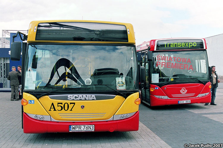 A507
Wystawa Transexpo 2007 w Kielcach. Po prawej niskowejściowa scania na etanol.
Słowa kluczowe: Omnicity A507