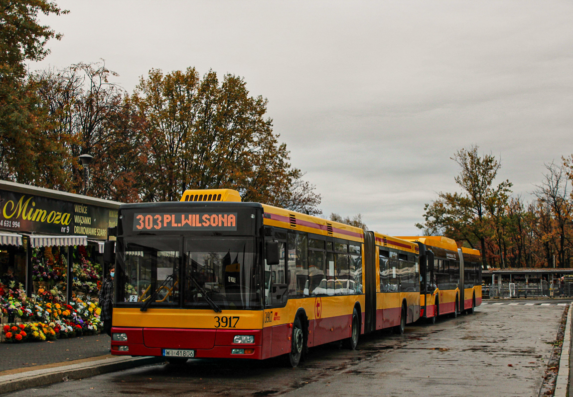 3917
Stary MAN na wydłużonym metrażu 303. Jak głoszą plotki w dniu wczorajszym  miał miejsce  jego ostatni wyjazd liniowy w MZA. 
Słowa kluczowe: NG313 3917 303 CmentarzPółnocnyBramaGłówna CmPółnocnyBrGł