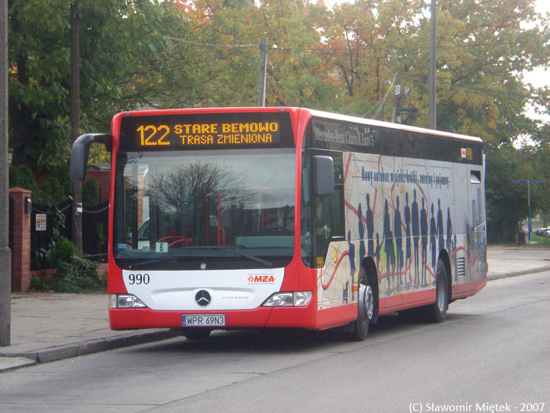 990 
Gdy przyjechał Solaris Electric, stworzono dla niego specjalną brygadę. Gdy był Mercedes Citaro K, w DP sobie normalnie jeździł na 180 a na 122 w dni wolne na normalnych brygadach...
Słowa kluczowe: MercedesCitaro 990 122 Spartańska 2007