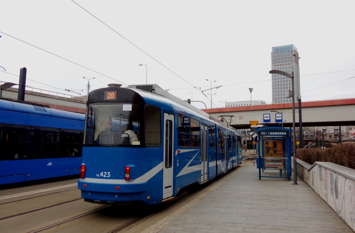 HL423
Budynek w tle to słynny Szkieletor, czyli obecnie Unity Tower. Budowę obiektu, pierwotnie przeznaczonego dla NOT rozpoczęto w 1975 r.. Budowę wstrzymano w 1979 r. z powodów ekonomicznych i dopiero po wielu podejściach budowę wznowiono w 2016 r. i zakończono w 2020 r.. Budynek ma wysokość 102,5 m i 27 kondygnacji.
Słowa kluczowe: EU8N HL423 20 RondoMogilskie 