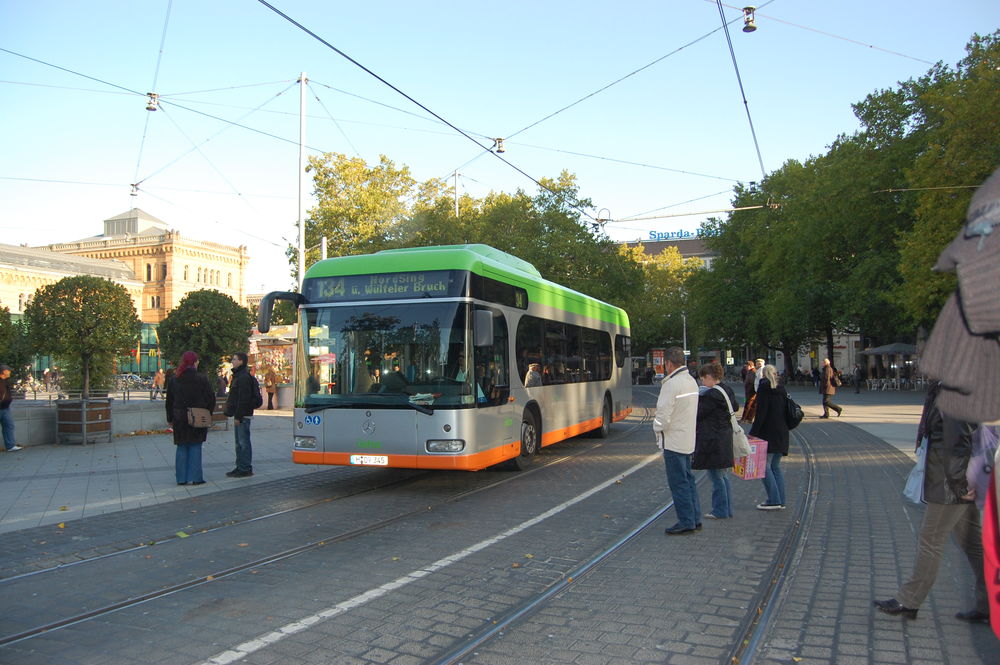 Mercedes-Benz O530 Irvine Citaro CNG w Hannoverze
Irvine Citaro CNG o kontrowersyjnej stylistyce przemierza plac przeddworcowy w Hannoverze. 

Plac Ernst-August to w ogóle ciekawe miejsce. Ruch autobusów i tramwajów, prowadzony wspólnym pasem-torowiskiem przebiega przez środek placu pieszo-rowerowego. Ruch miesza się ze sobą i krzyżuje, nie ma żadnych barierek i zasieków, a mimo to krew się nie leje. Nasi drogowcy dostaliby od takiego rozwiązania zawału ;-)

fot. Rafał Muszczynko
Słowa kluczowe: Niemcy Hannover ErnstAugustPlatz Mercedes-Benz O530 9345 134