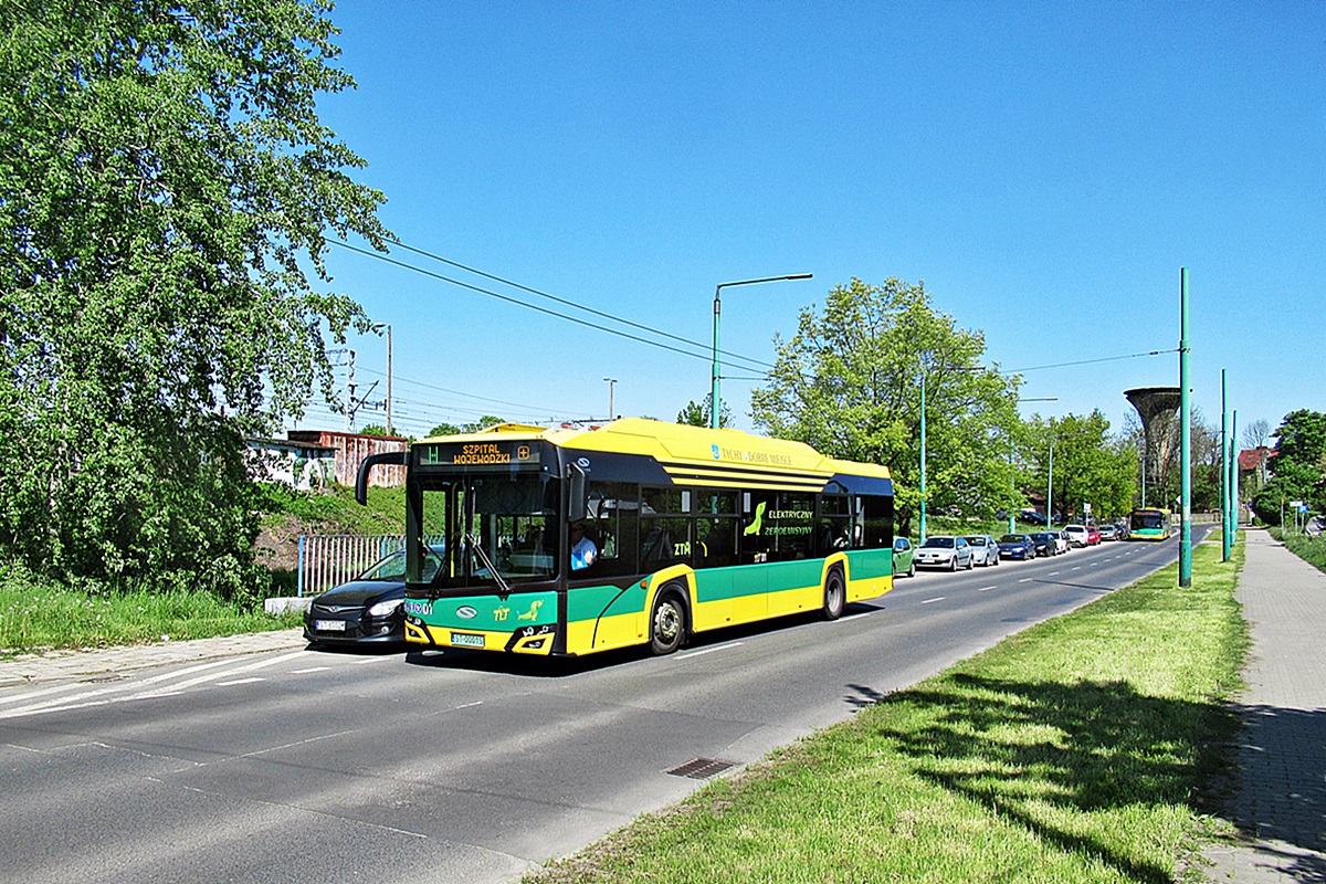 Solaris Urbino 12 Electric ST 0001S
Tychy, ul. Budowlanych. 
Słowa kluczowe: GOP PKM